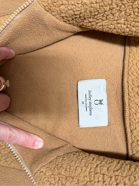 Dudley Stephens Camel Teddy Fleece Zip Jacket - Picture 2 of 3